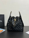 Chanel Chanel 25 large handbag, Grained calfskin & gold-tone black