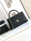 Chanel Flap bag with top handle, Lambskin, black — Fashion