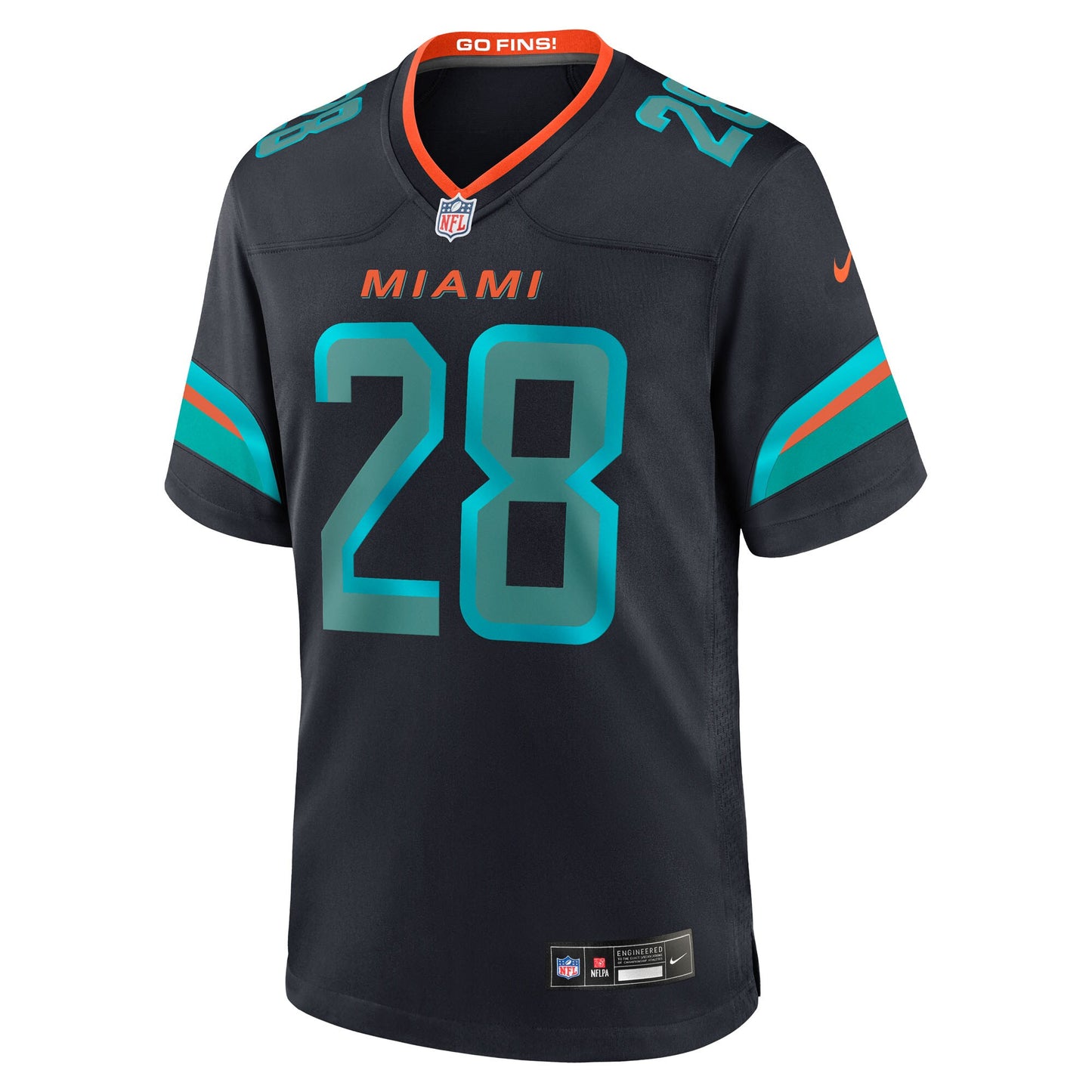 Miami Dolphins Nike Game Rivalry Jersey - Pitch Blue - De'von Achane - Mens