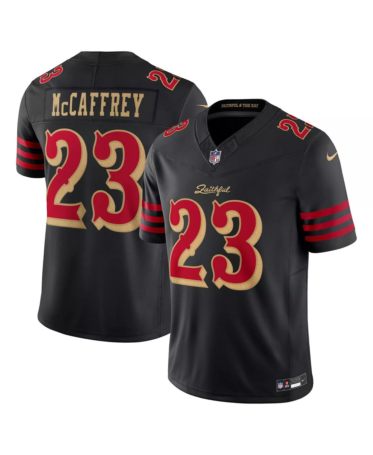 Christian McCaffrey Black Nike 2025 Rivalries Collection Game Jersey