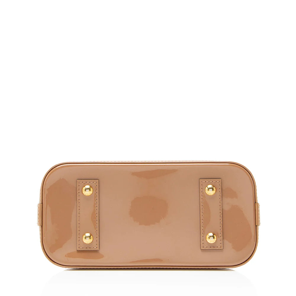 Louis Vuitton Monogram Vernis Alma BB Satchel Brown