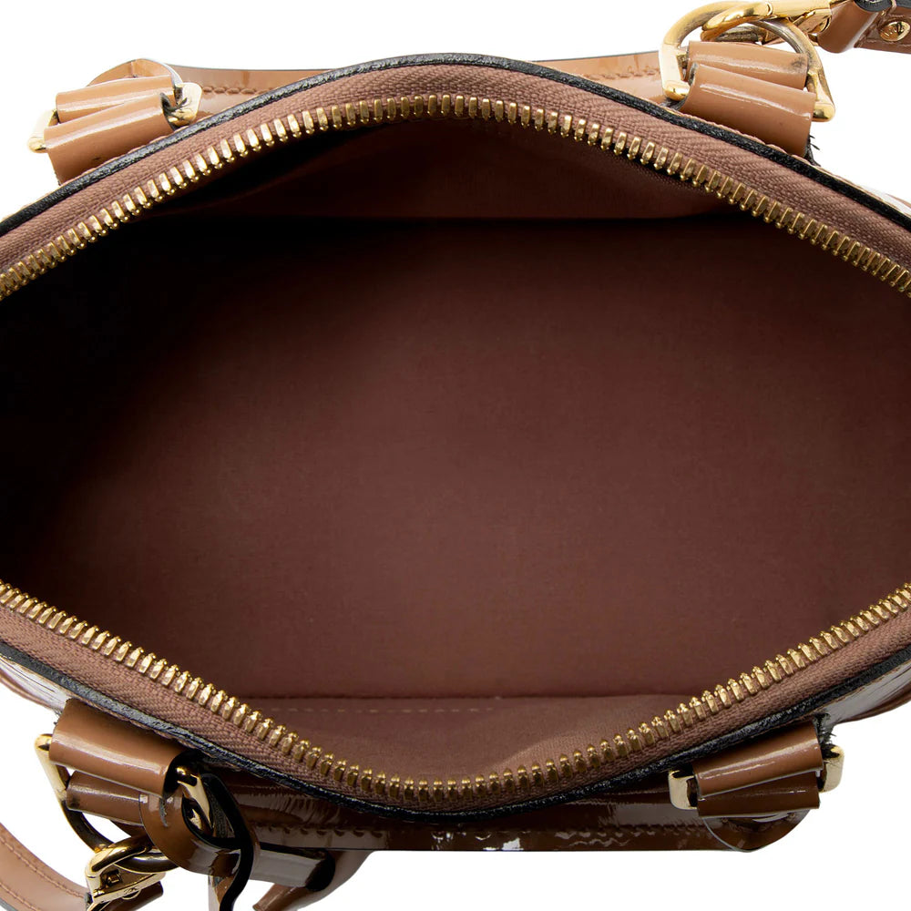 Louis Vuitton Monogram Vernis Alma BB Satchel Brown