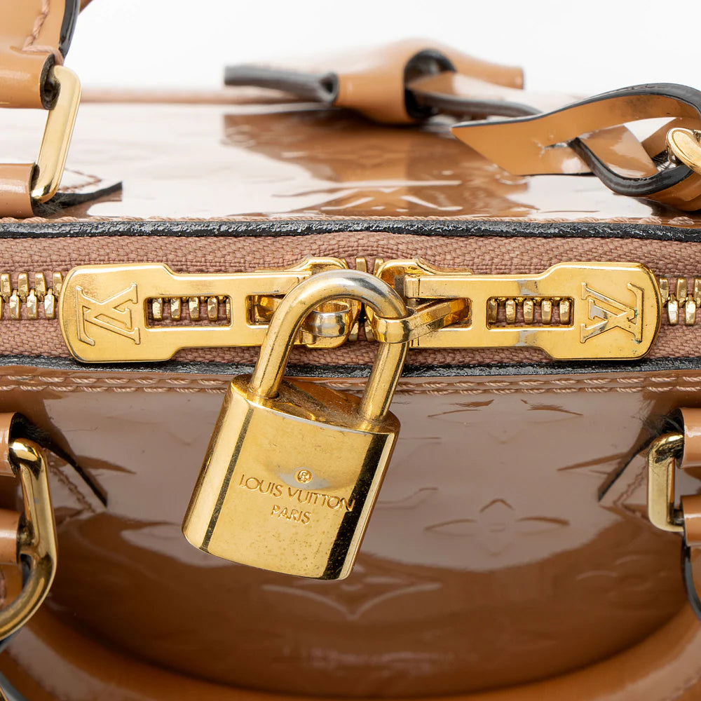 Louis Vuitton Monogram Vernis Alma BB Satchel Brown