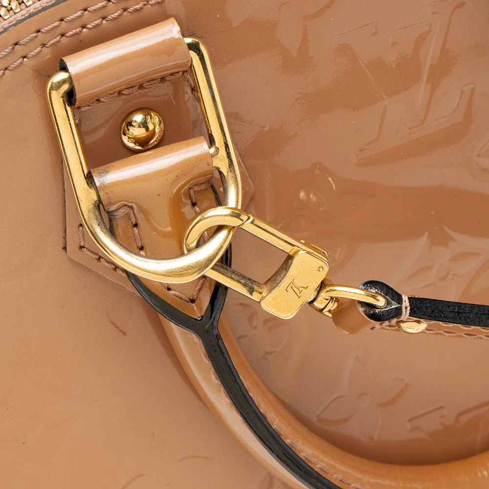 Louis Vuitton Monogram Vernis Alma BB Satchel Brown