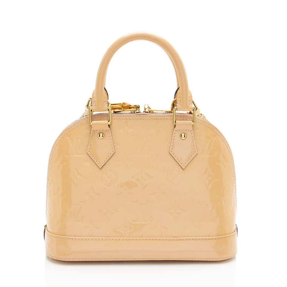 Louis Vuitton Monogram Vernis Alma BB Satchel Beige