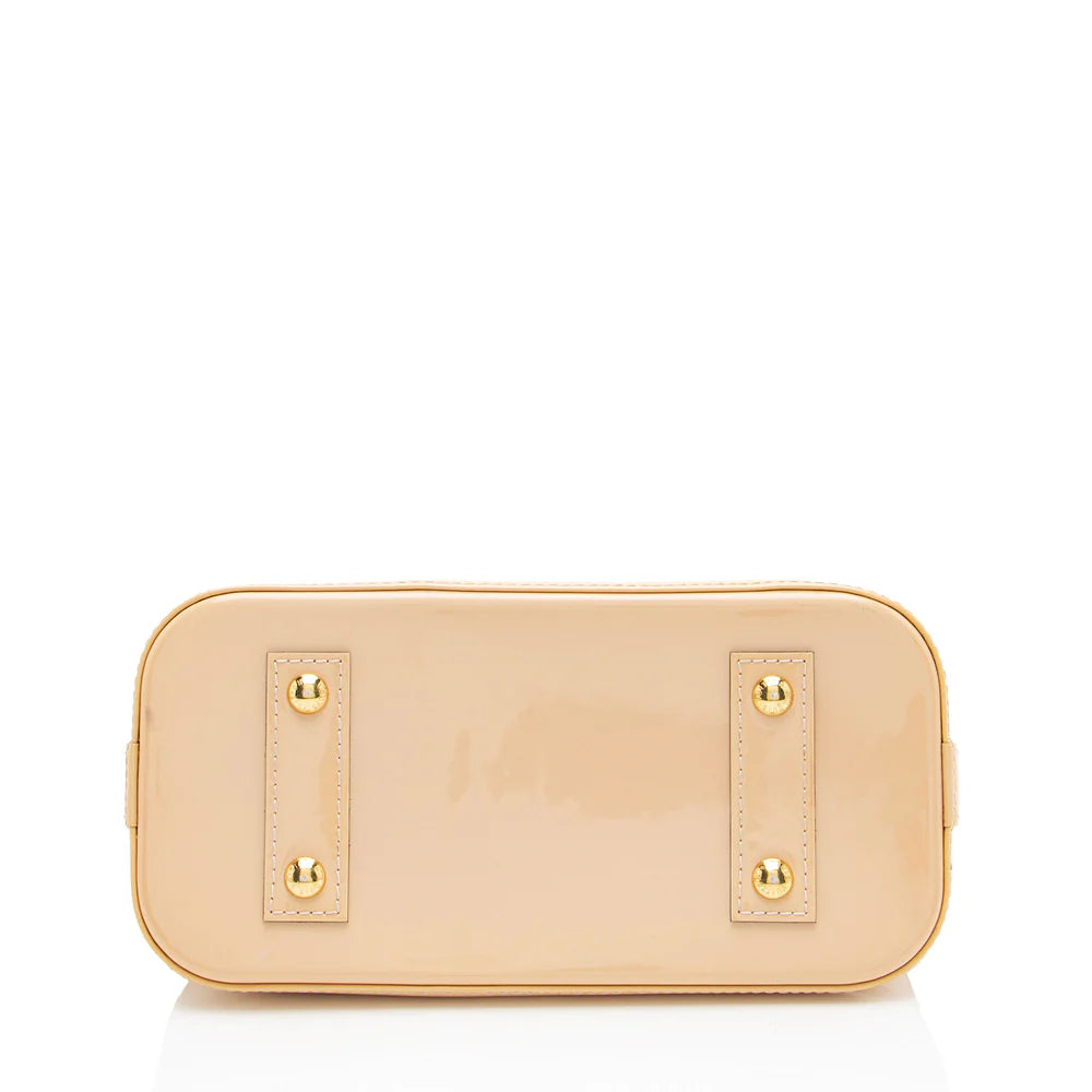 Louis Vuitton Monogram Vernis Alma BB Satchel Beige