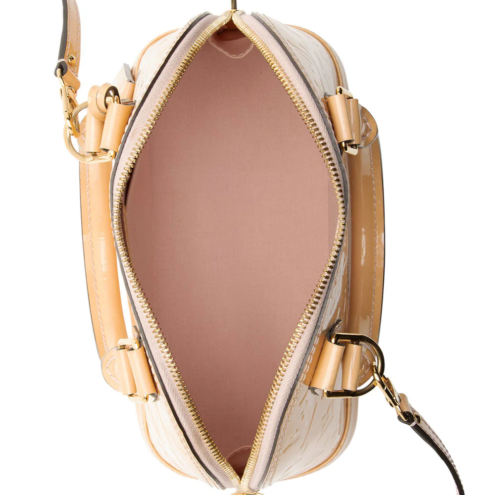 Louis Vuitton Monogram Vernis Alma BB Satchel Beige