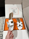NEW in Box Hermes White Blanc Calfskin Oran Sandals
