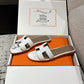 NEW in Box Hermes White Blanc Calfskin Oran Sandals