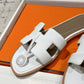 NEW in Box Hermes White Blanc Calfskin Oran Sandals