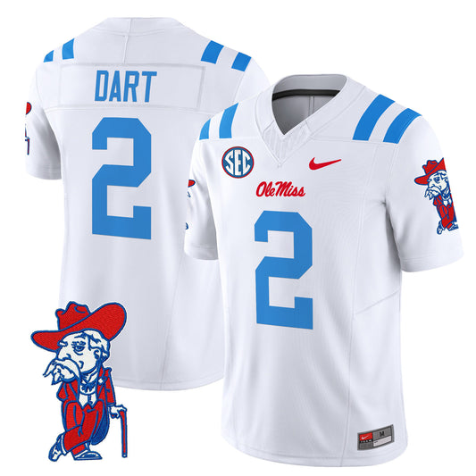 Men's Ole Miss Rebels 2024 Vapor Limited Jersey V2 - All Stitched - white A, 2