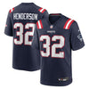 TreVeyon Henderson New England Patriots Nike 2025 Rivalries Collection Game Jersey - Storm Blue